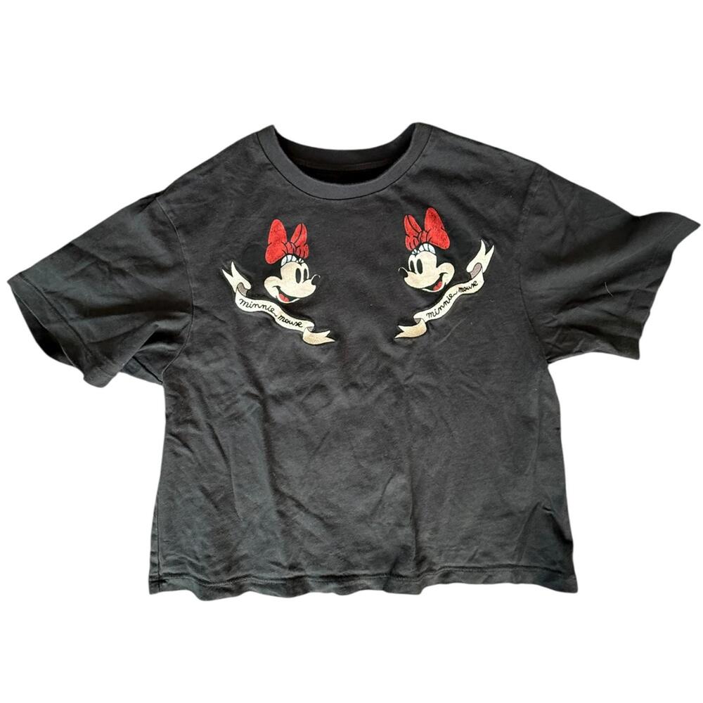 Disney Black Minnie Mouse Blouse with Red Accents